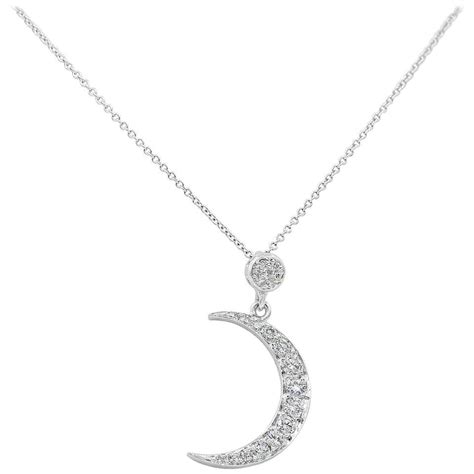 Graduated Diamond Crescent Moon Necklace For Sale At 1stdibs Diamond