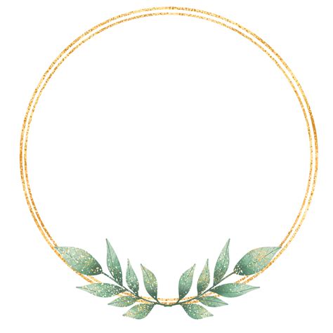 Leaves Wedding Invitation Hd Transparent Circle Gold Leaves Frame