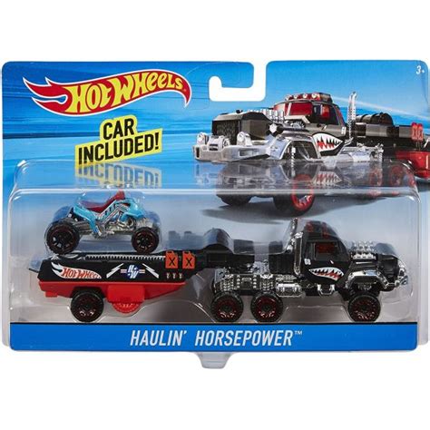 Hot Wheels kamion Haulin Horsepower kisautóval Gyerekajándék