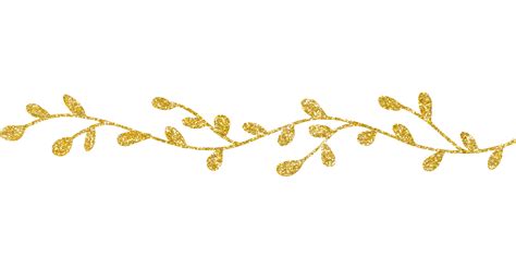 Gold Gliter Flower And Leaf 10291961 PNG