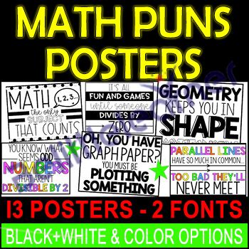 Math Puns Posters || belittlelearner