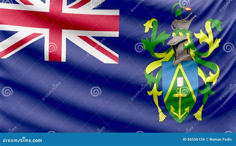 Realistic Beautiful Pitcairn Islands Flag 4k Stock Footage Video Of