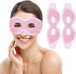 Amazon PCS Ice Eye Mask Reusable Ice Pack For Eyes Hot Cold Compress Gel Bead Cooling