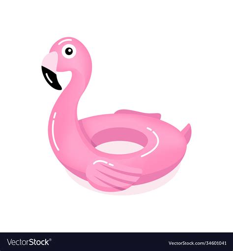 Pink Flamingo Inflatable Ring Swim Tube Royalty Free Vector