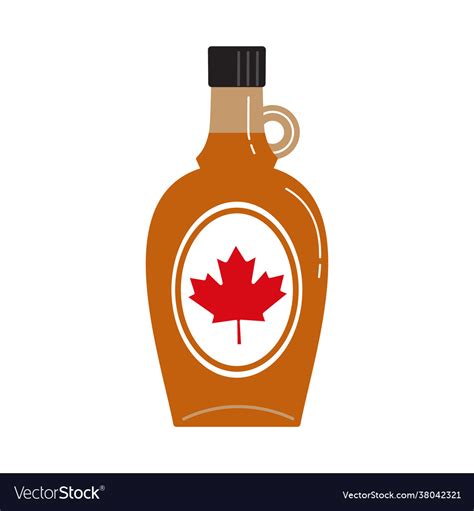 Canadian maple syrup glass bottle icon Royalty Free Vector