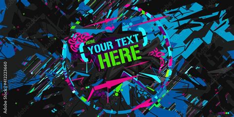 Dark Cyberpunk Neon Abstract Graffiti Style Banner Vector Illustration Art Stock Vector | Adobe ...