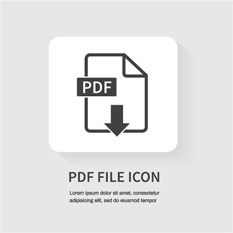 Icono PDF aislado sobre fondo blanco Descargar archivo pdf Diseño para