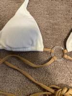 Zaful Two Tone Ribbed O Ring Cheeky Bikini Swimwear In Light Blue
