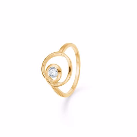 Cirkel Ring Med Zirkonia Kt Guld Guld S Lv Design