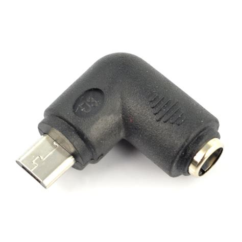 Adapter kątowy gniazdo 5 5 2 1mm wtyk microUSB Sklep Botland