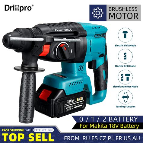 18v Rechargeable 4 Functions Cordless Electric Rotary Hammer Drill