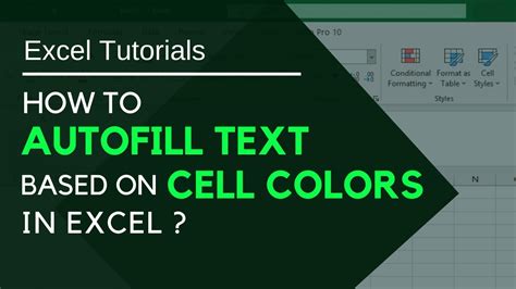 How To Auto Fill Text Based On Cell Colors In Excel Youtube