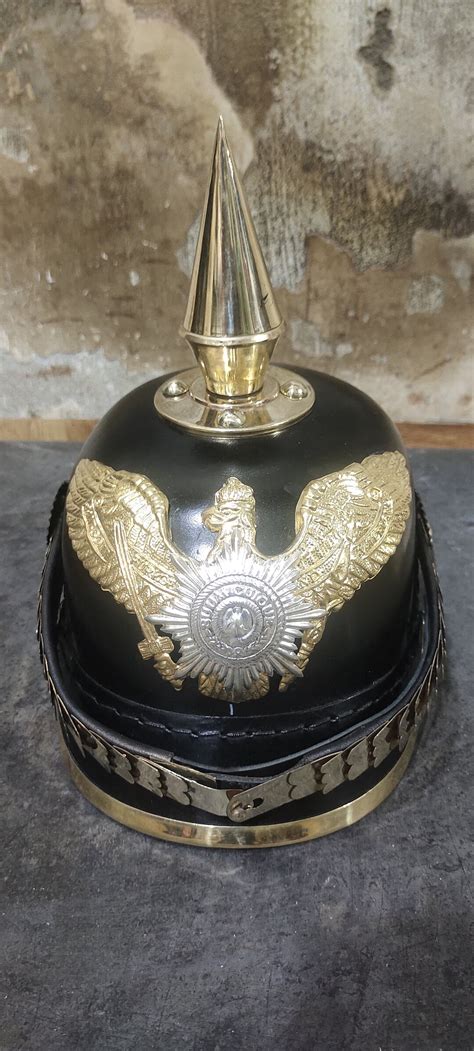 Pickelhaube Leather Prussian Helmet Pickelhelm Etsy