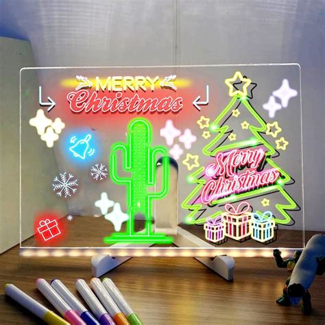 Led Note Board With Colors Acrylic Writing Message Board With Colors