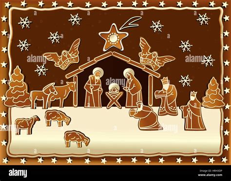 Nativity scene with Holy Family Stock Vector Image & Art - Alamy