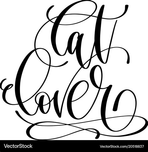 Cat Lover Hand Written Lettering Positive Quote Vector Image