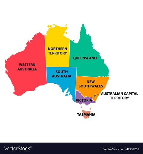 Australia Map Icon Geography Blank Concept Vector Image