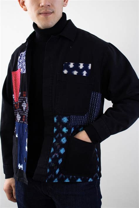 Kiriko Custom Patched Vintage French Workman Jacket Vintage Kasuri