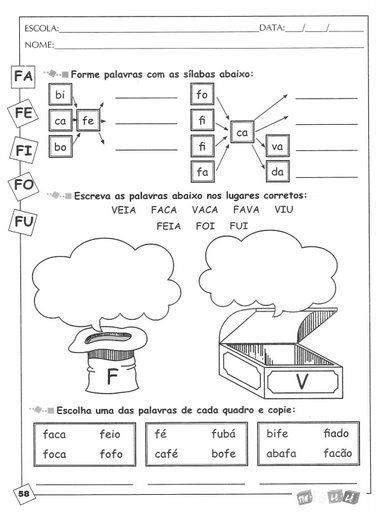 MUNDO COLORIDO Atividades A Consoante F