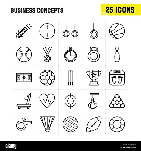 Business Concepts Line Icons Set For Infographics Mobile UX UI Kit And