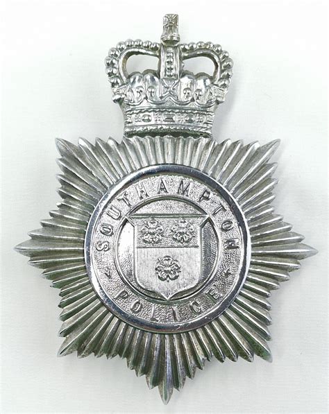 Southampton Police Helmet Badge Time Militaria