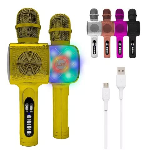 Microfono Karaoke Bluetooth Inalambrico Parlante Efectos Rgb Color