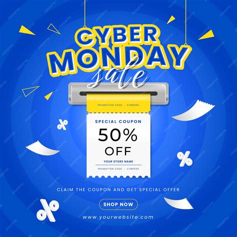 Premium Vector | Cyber monday sale social media post template with up