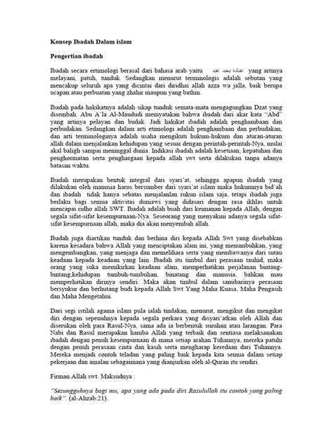 Pengertian Dan Pembagian Ibadah Dalam Islam Pdf Agama And Spiritualitas