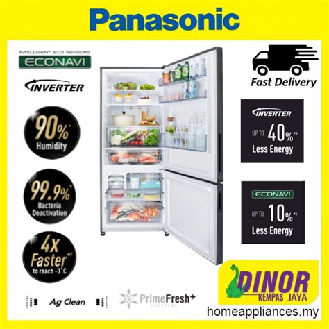 Panasonic 2 Door Bottom Freezer Refrigerator NR BX421BPSM Steel Door