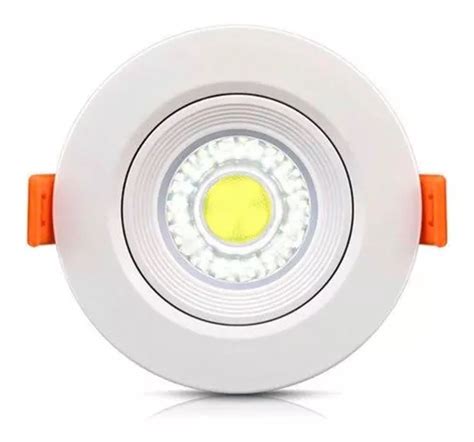 30 Spot Cob Led 7w Redondo Direcionável Embutir Bivolt 6500k