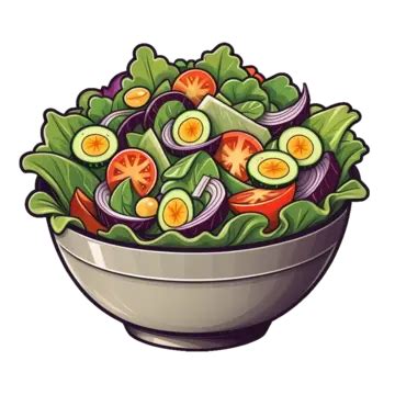 Bowl Of Salad Illustration Vector Salad Fresh Bowl Png Transparent