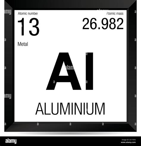 Aluminium Symbol Element Number 13 Of The Periodic Table Of The Elements Chemistry Black