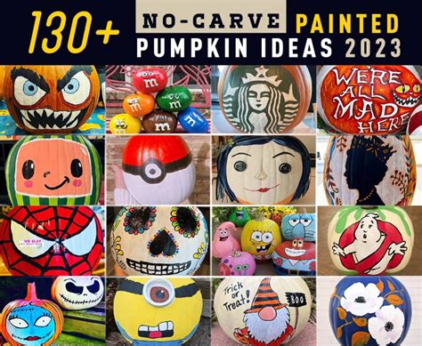 No Carve Painted Pumpkin Ideas For Halloween Designbolts