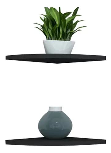 Sishhome Floating Corner Shelf Inch Black Set Of For Meses Sin