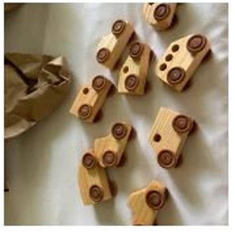 Mini Wooden Toy Car Set Of 9 Etsy