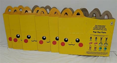 Mc Donalds Pokemon Cards Happy Meal -Lot 6 meal boxes/43 cards + more ...