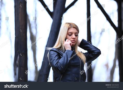 Sexy Blonde Uses Phone Stock Photo 1026194242 Shutterstock