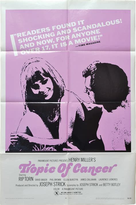 Tropic Of Cancer Original Poster For The Film By Henry Miller