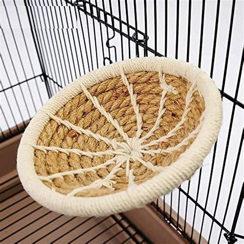 Bird Nest Hemp Rope Weave Parakeet Breeding Nest Bed Small Parrot Cage Hatching Nesting Box With