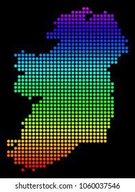 Spectrum Dotted Pixelated Ireland Map Vector Stock Vector Royalty Free