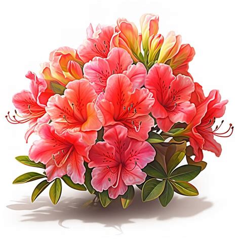 Premium AI Image | Azalea flower isolated on white background