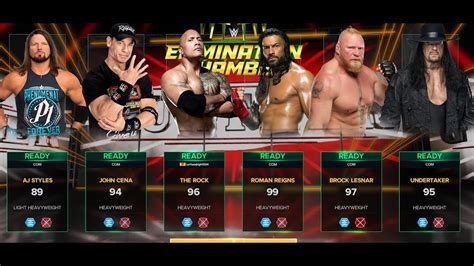 WWE AJ Styles Vs John Cena Vs The Rock Vs Reigns Vs Lesnar Vs