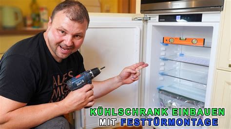 Kühlschrank einbauen mit Festtürmontage Einbaukühlschrank einbauen