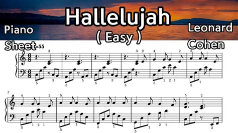 Hallelujah Easy Piano Sheet Music Leonard Cohen By Sangheart Play Youtube