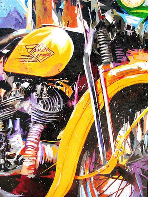 Harley Davidson Motorcycle Art Route 66 Prints Etsy