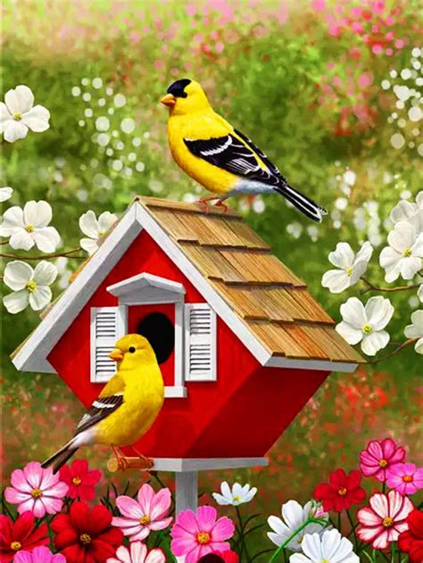 Yellow Birds Couple Diamond Art Kit All Diamond Painting Art