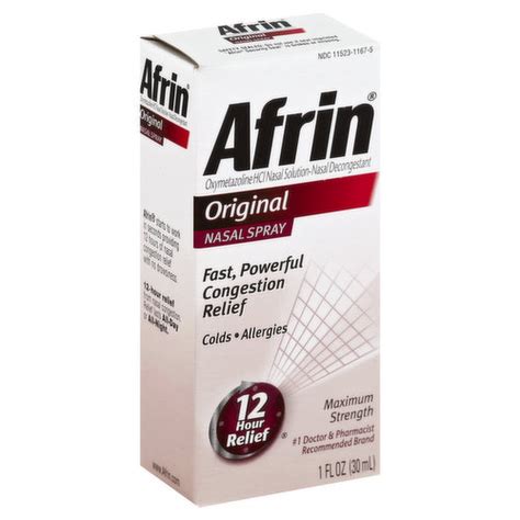 Afrin Nasal Spray Maximum Strength Original Brookshire S