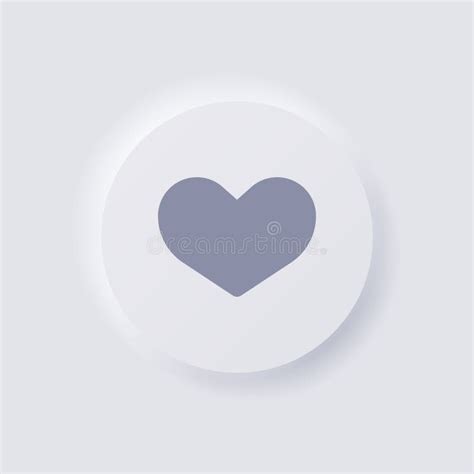 Heart Icon Favorite Symbol Icon White Neumorphism Soft UI Design