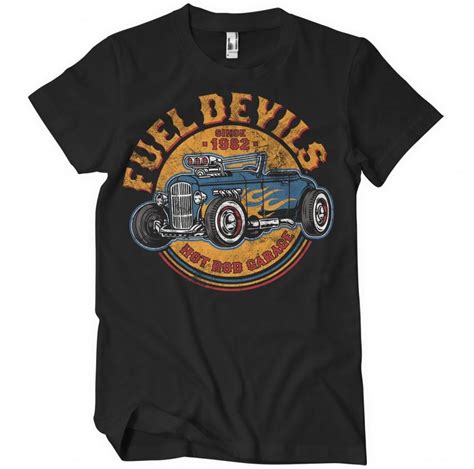 Fuel Devils Flame Rod T Shirt Bikers Och Motor