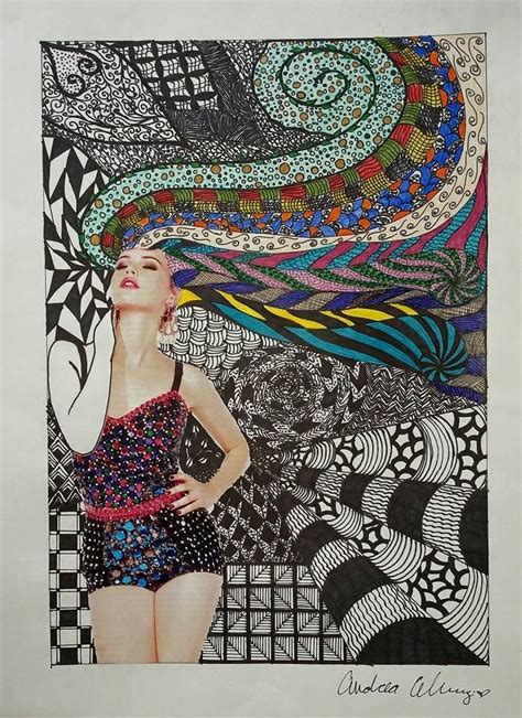 magazine pic & tangles | Collage art projects, School art projects ...